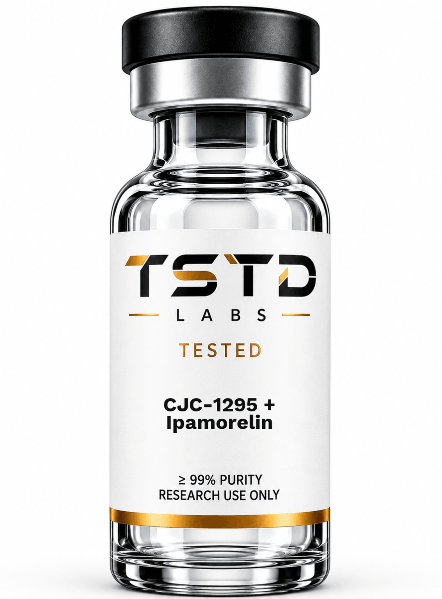 CJC-1295 (No DAC) + Ipamorelin research product artwork, labeled for research use only