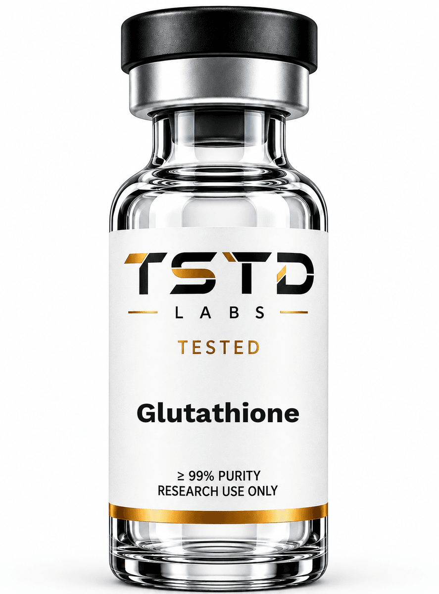 Glutathione research product artwork, labeled for research use only
