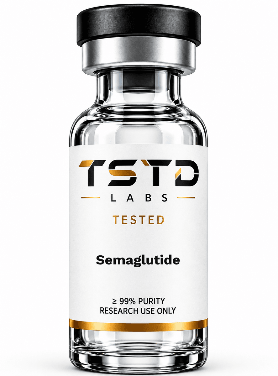 Semaglutide research product artwork, labeled for research use only